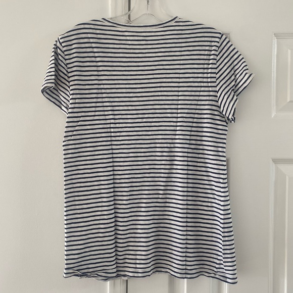 J. Crew Black & White Striped Fitted Painter Tee 100% Cotton - Picture 2 of 8